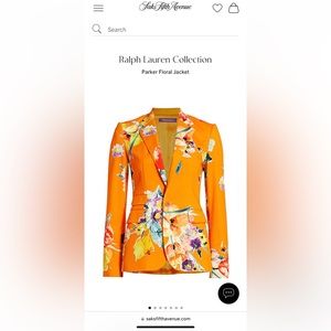 Ralph Lauren Collection Purple Label Parker Tangerine Jacket Size 14